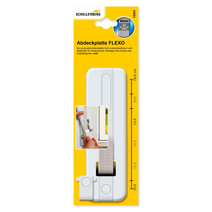 Abdeckplatte 'Flexo Maxi' weiß 10,5 - 16,0 cm