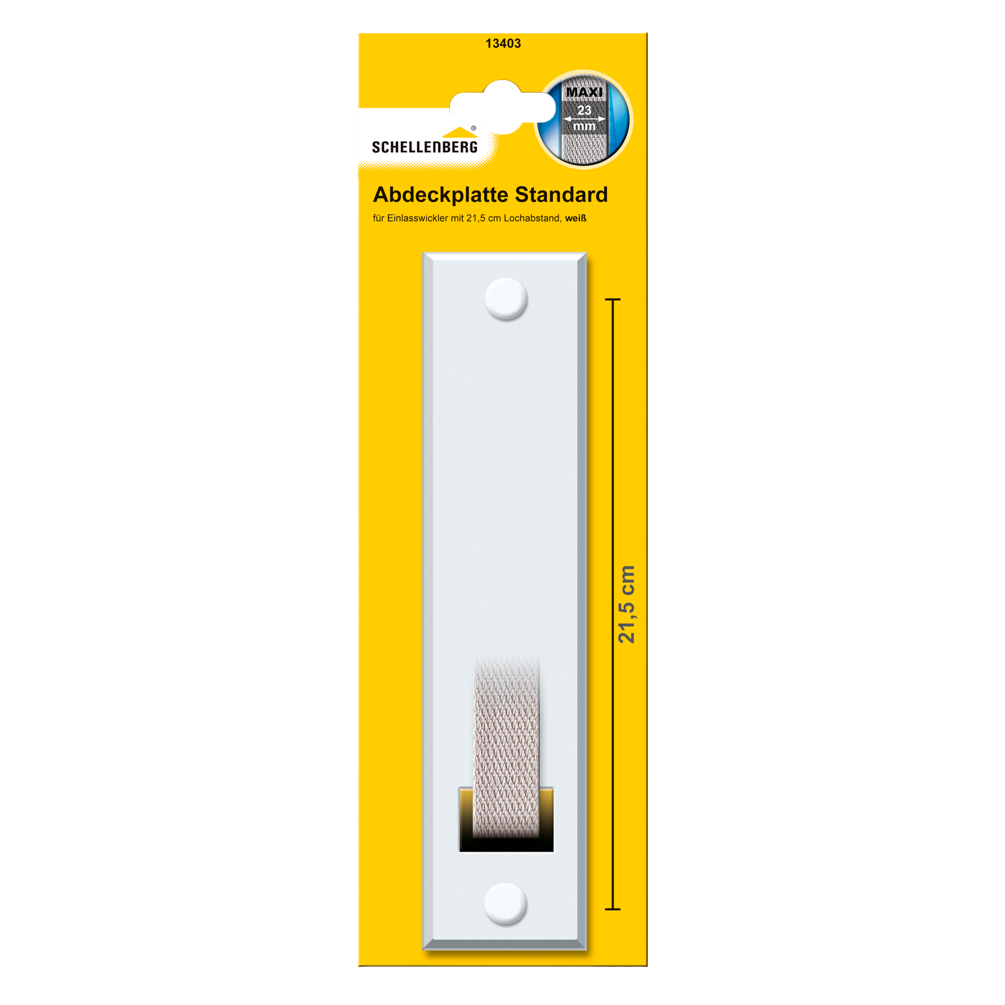 Abdeckplatte 'Standard Maxi' weiß 21,5 cm