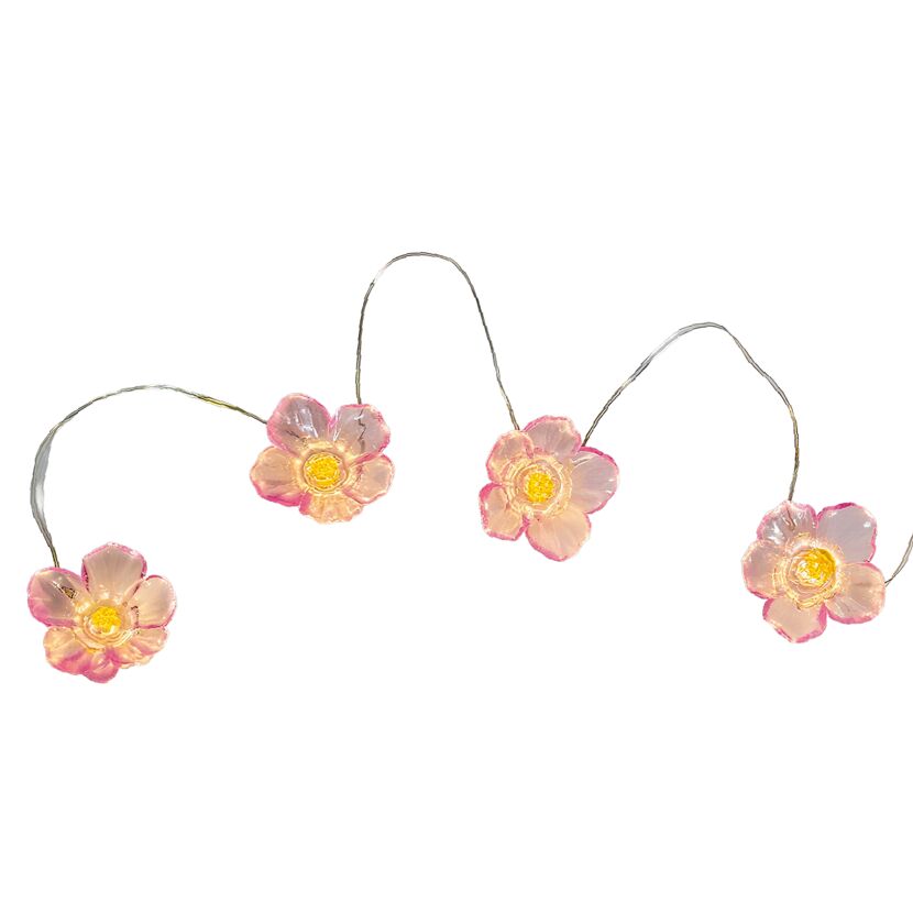Solar Lichterkette 'Blumen' 20 LEDs rosa 190 cm