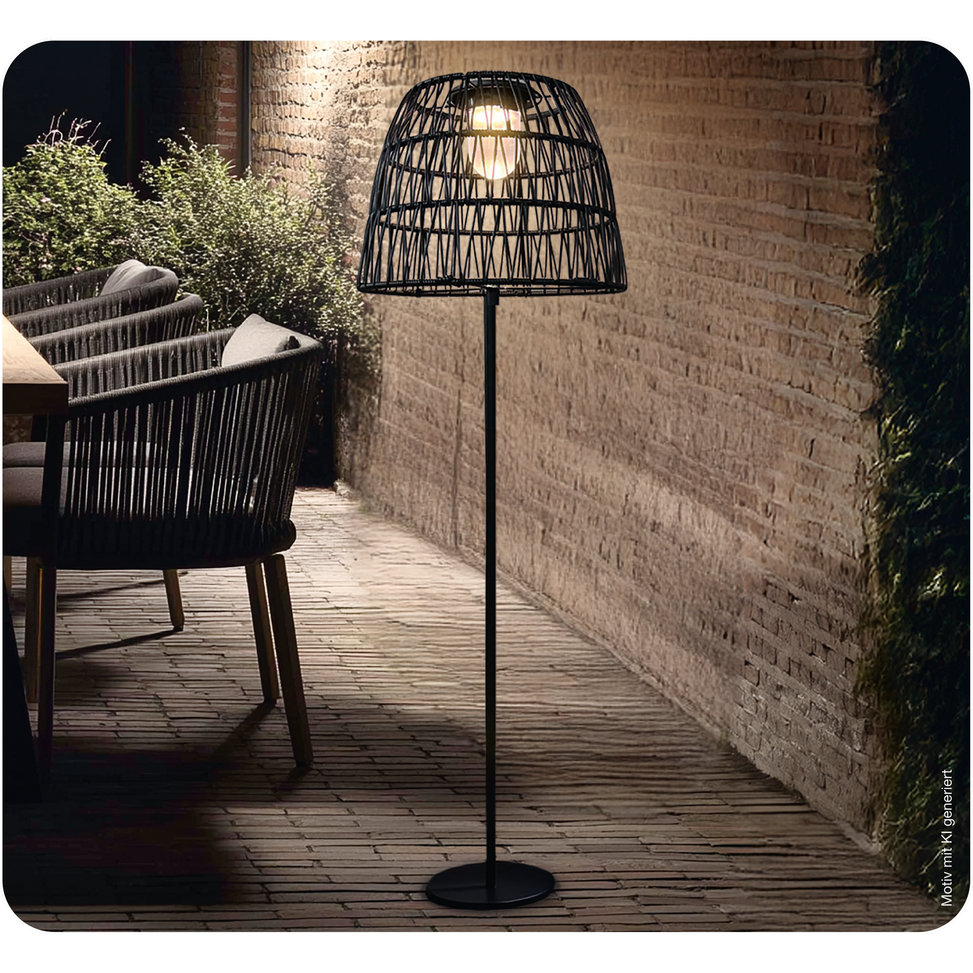 Solar Stehleuchte schwarz Ø 40 x 150 cm