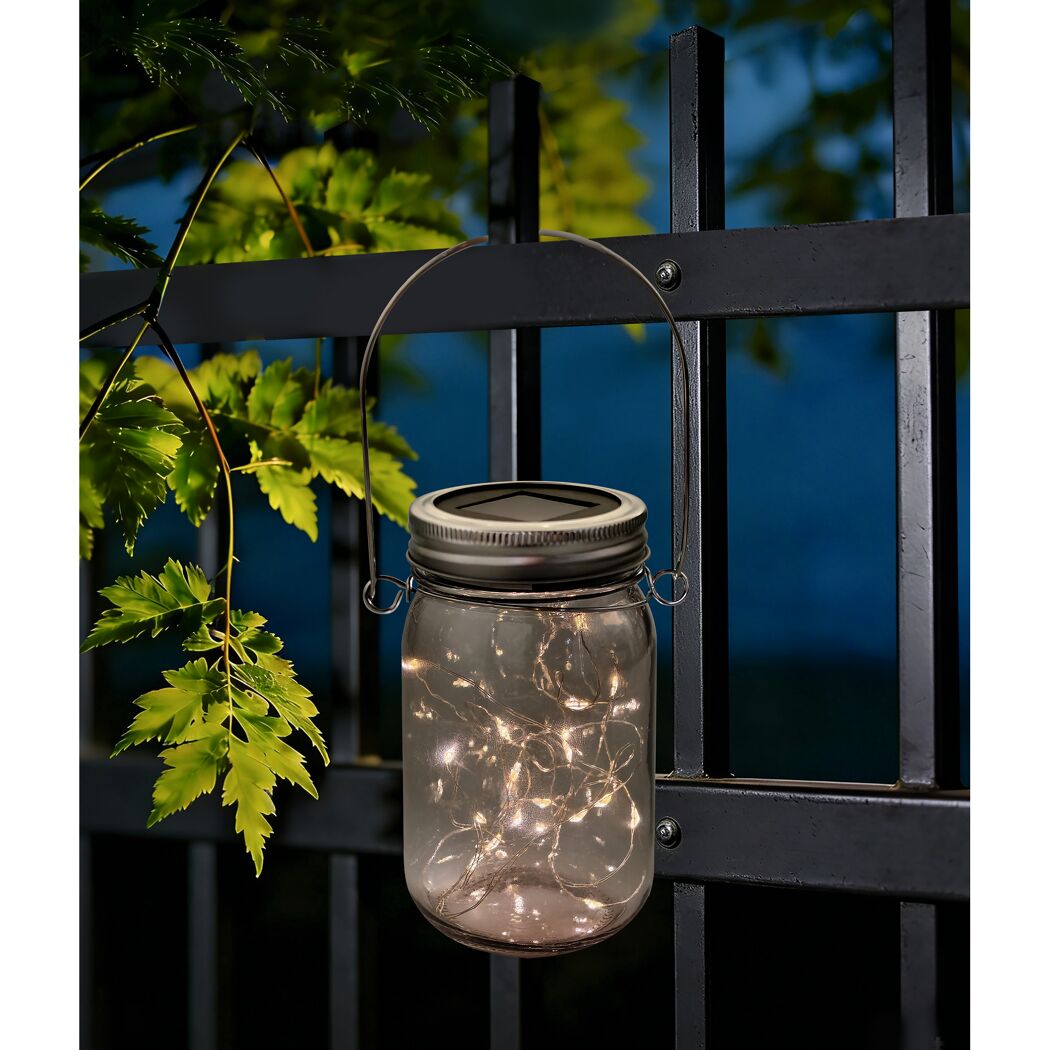 Solar-Außentischlampe warmweiß Ø 7,5 x 13 cm