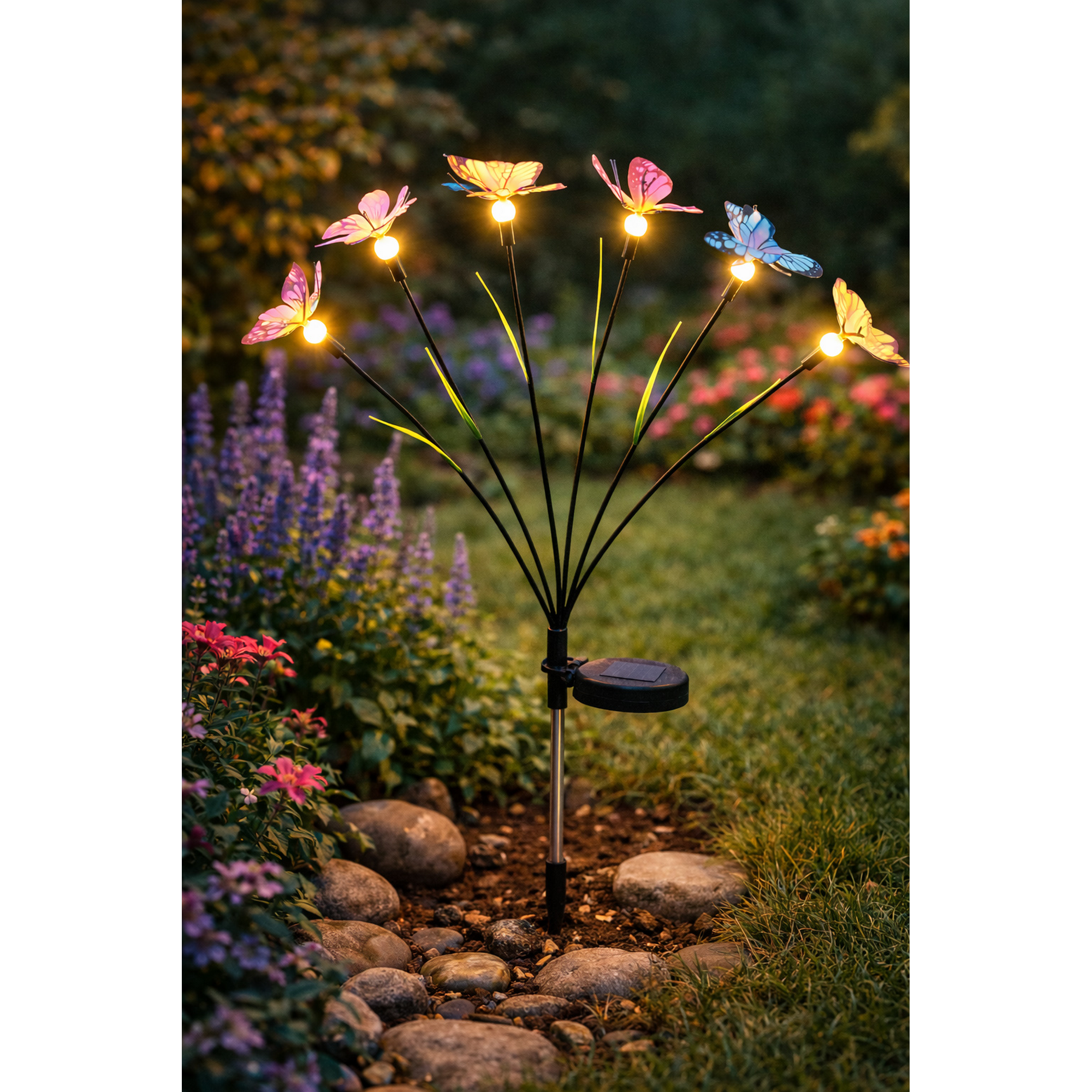 Solarleuchte 'Schmetterling' mit RGB-Farbwechsel