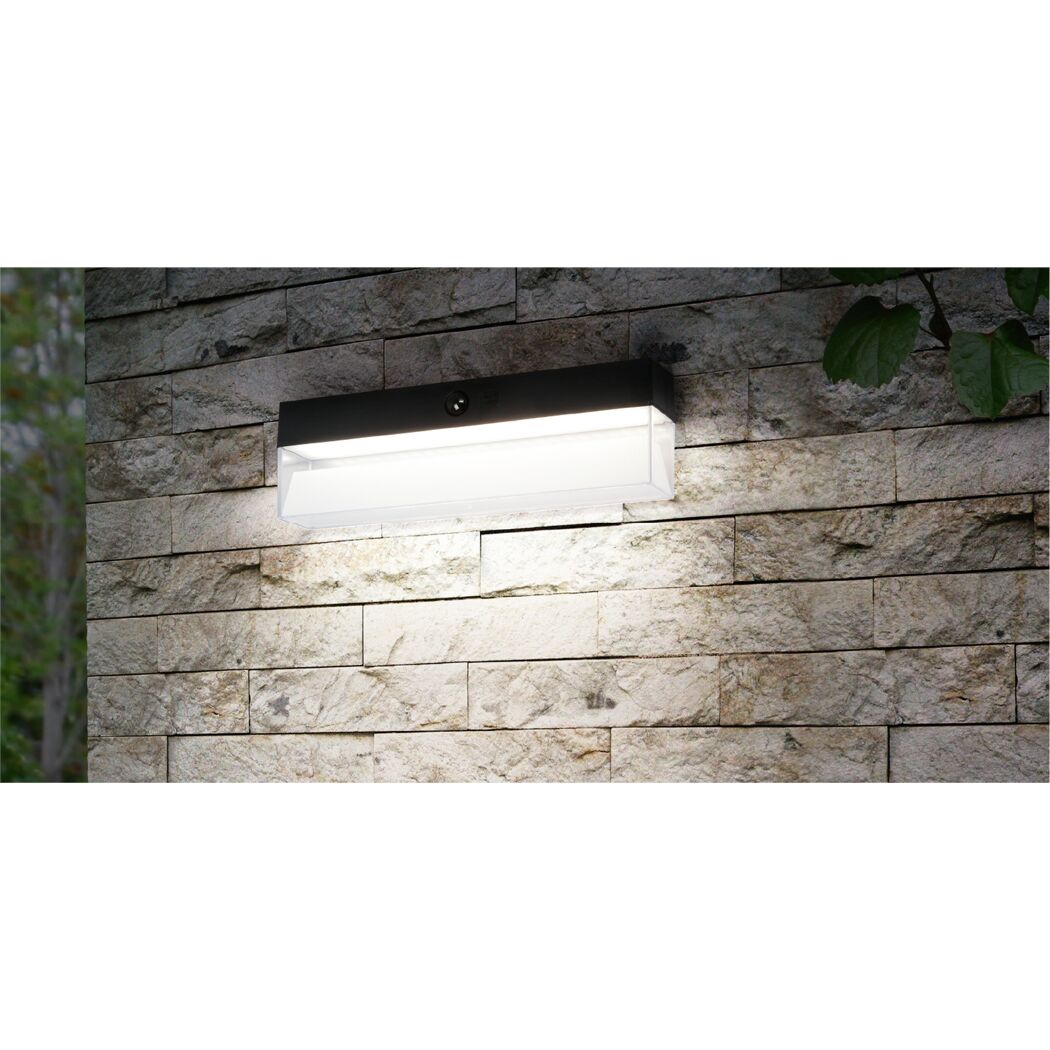 Solar-Außenwandleuchte 'Triest' mit Bewegungssensor 500 lm warmweiß, neutralweiß IP 54 30 x 9 cm