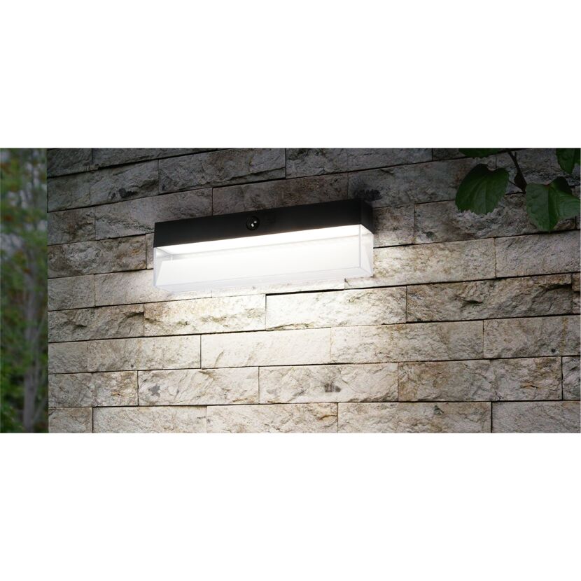 Solar Wandleuchte 'Triest' weiß mit Bewegungsmelder 30 x 9 cm