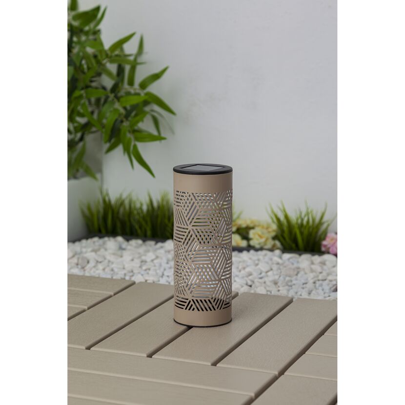 Solar-Dekolicht mit 2-in-1-Funktion beige 7 x 43,3 cm