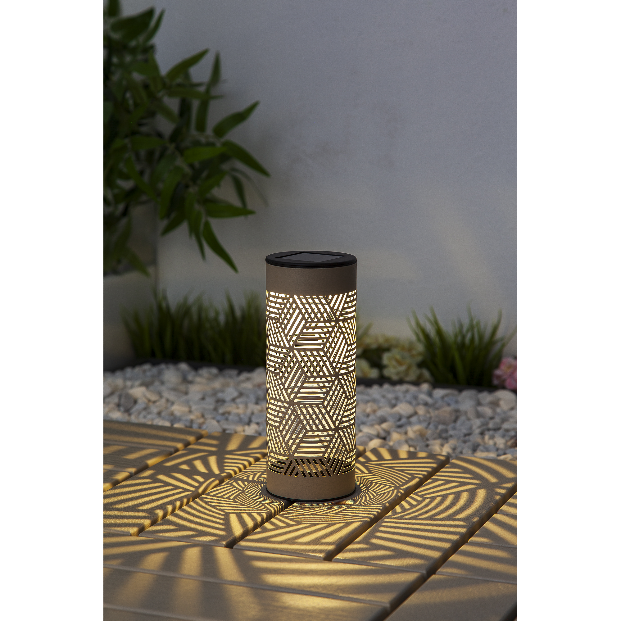 Solar-Dekolicht mit 2-in-1-Funktion beige 7 x 43,3 cm