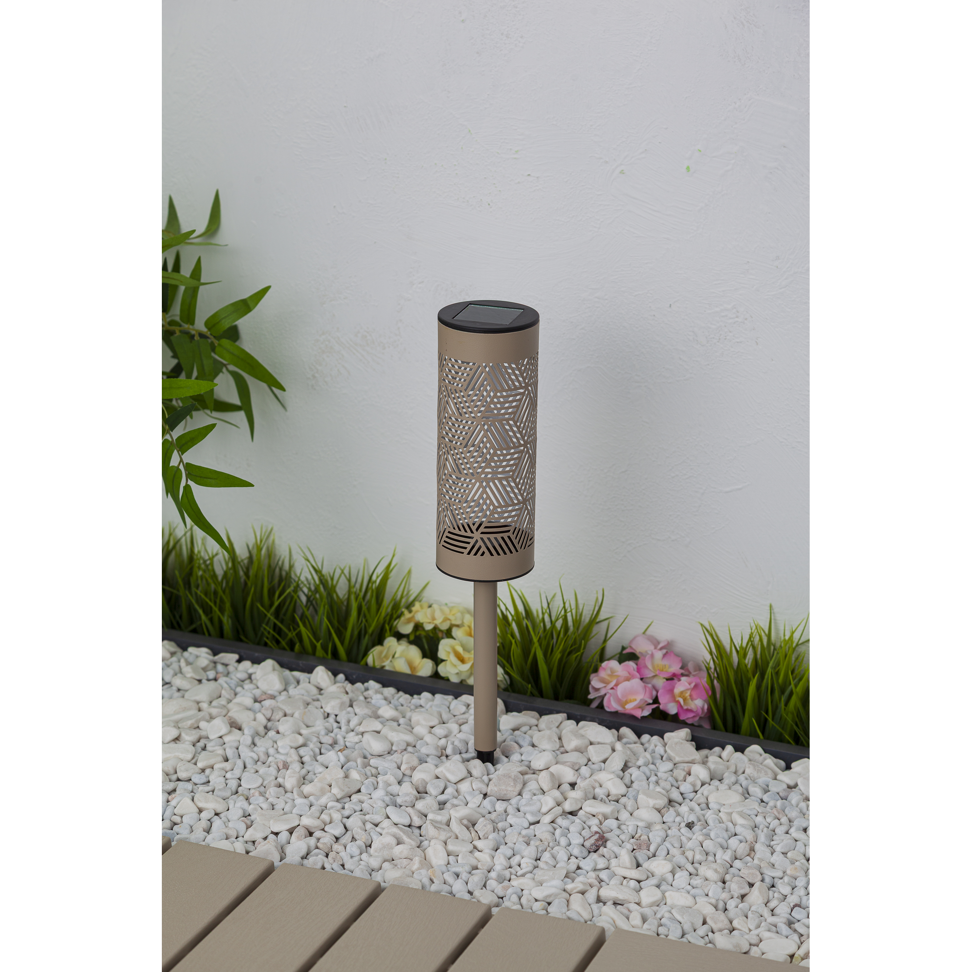 Solar-Dekolicht mit 2-in-1-Funktion beige 7 x 43,3 cm