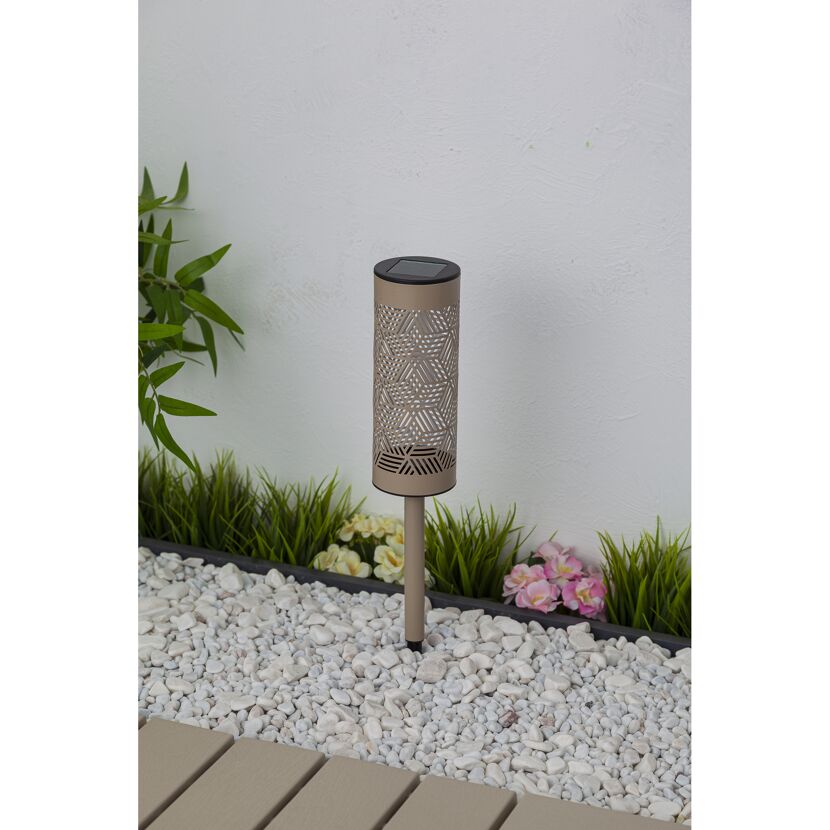 Solar-Dekolicht mit 2-in-1-Funktion beige 7 x 43,3 cm