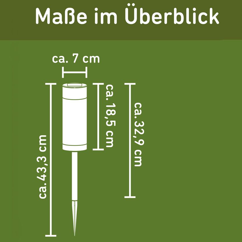 Solar-Dekolicht mit 2-in-1-Funktion beige 7 x 43,3 cm