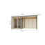 Saunahaus 'Aressa 1' naturbelassen / graualuminium mit Anbaudach, Ofen 9 kW Bio externe Steuerung 452 x 231,5 x 276 cm