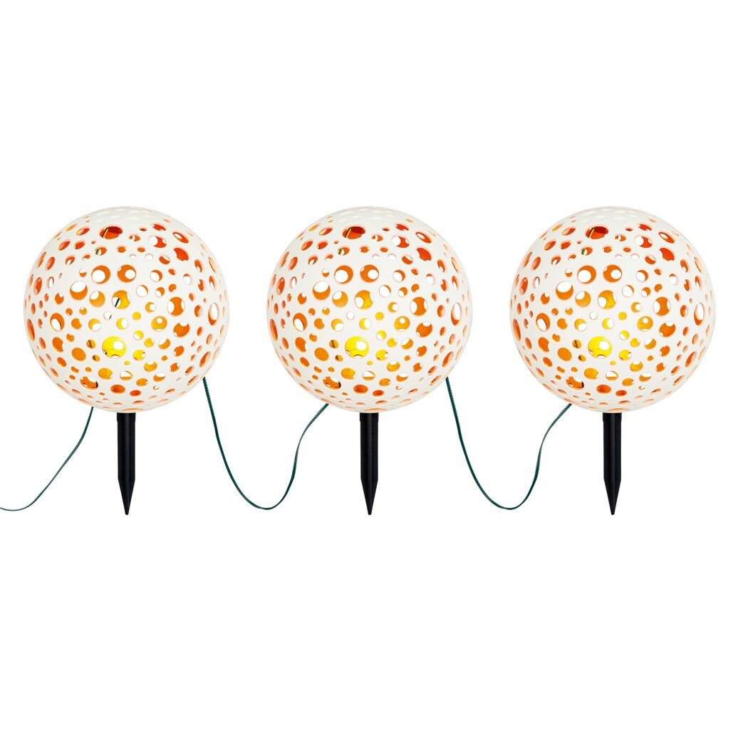 Solar-Spießlampenset warmweiß IP 44 Ø 15 x 15 cm 3 Stück