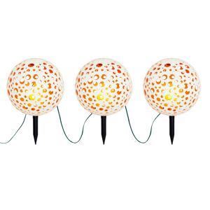 Solar Bodenlichterkette '3 Kugeln' weiß Ø 15 cm