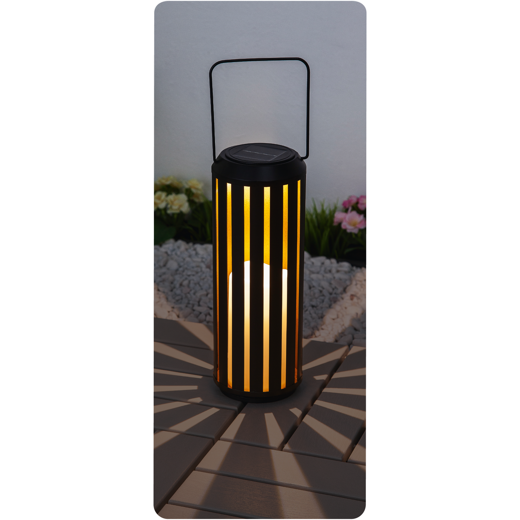 Solar Laterne Metall schwarz Ø 11 x 30 cm