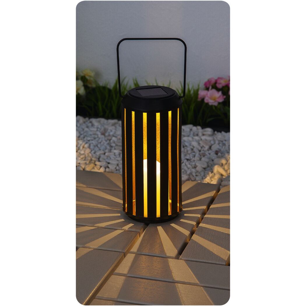 Solar-Außenstehlampe warmweiß IP 44 Ø 9,5 x 20 cm