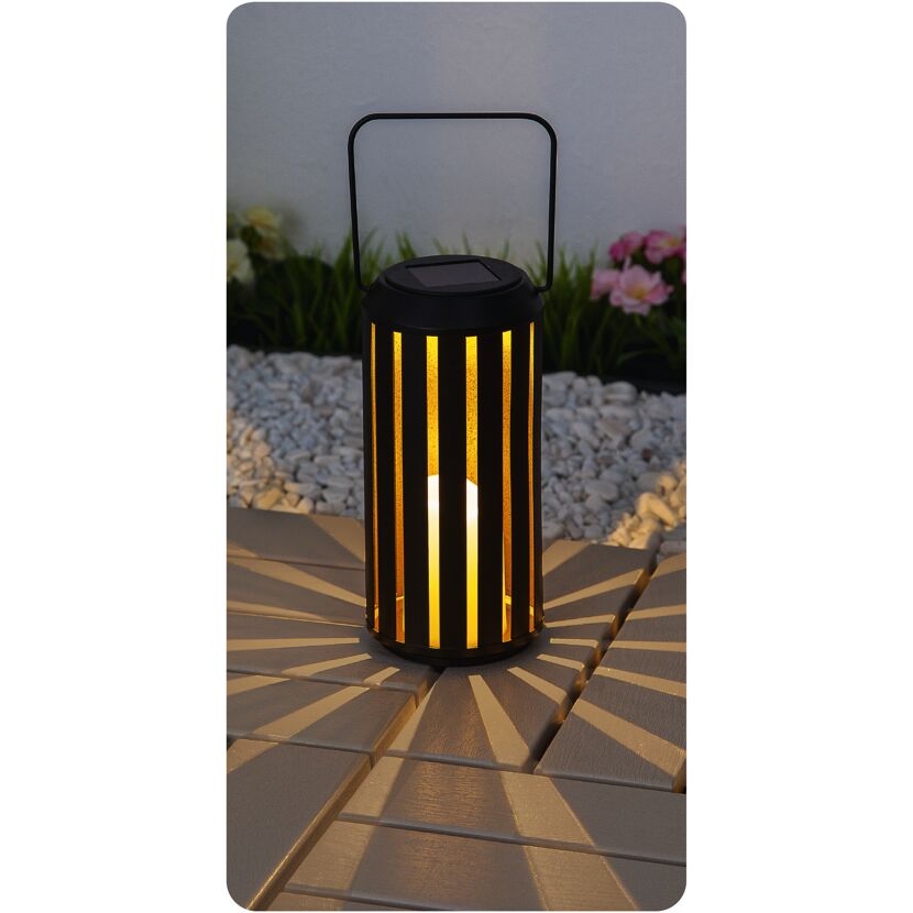 Solar Laterne Metall schwarz Ø 9,5 x 20 cm