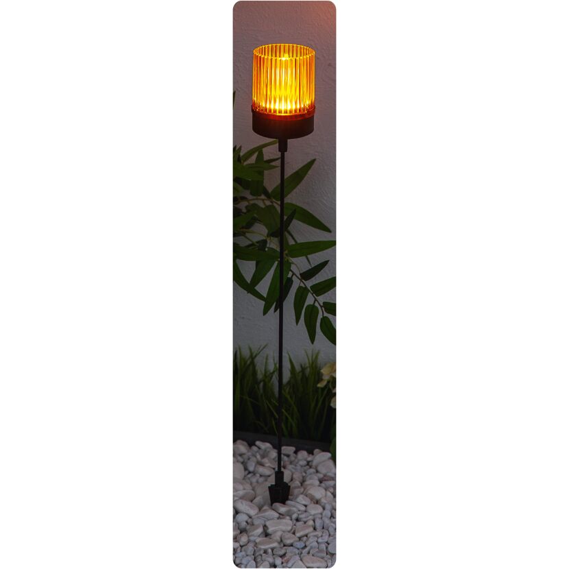 Solar Dekolicht 'Amber' grau Ø 6,2 x 55 cm, 2 Stück