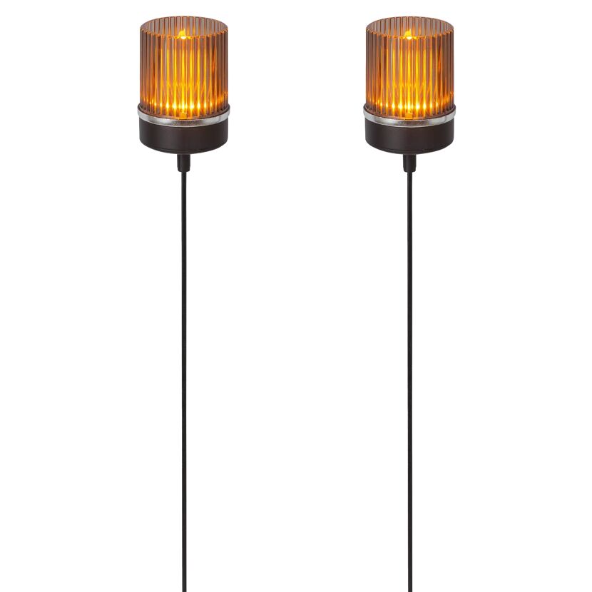 Solar-Spießlampenset warmweiß IP 44 Ø 6,2 x 55 cm 2 Stück