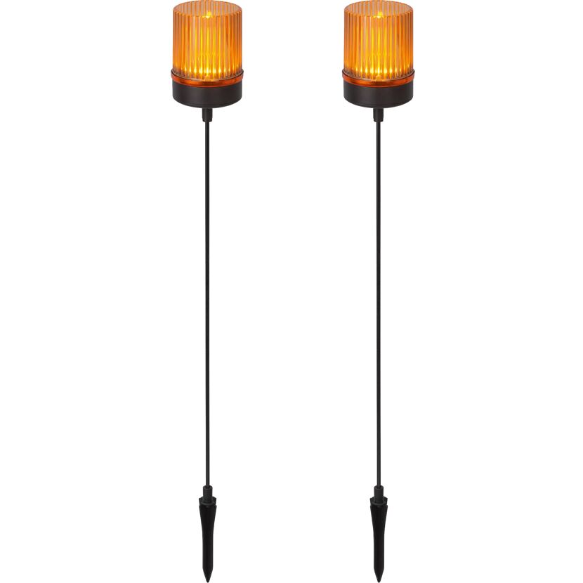 Solar-Spießlampenset warmweiß IP 44 Ø 6,2 x 55 cm 2 Stück