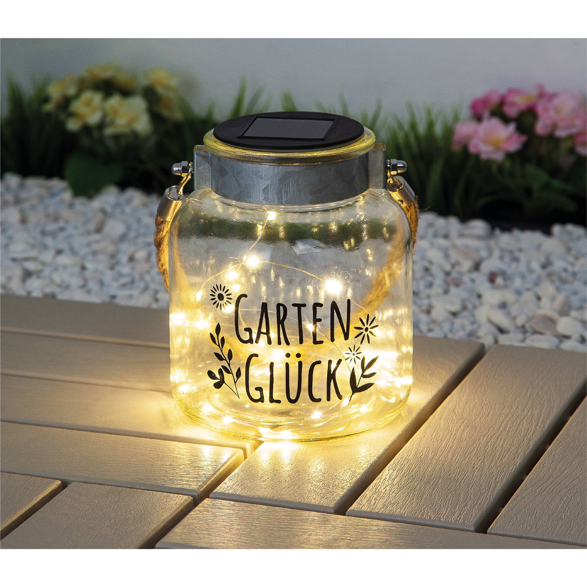 Solar Dekolicht 'Gartenglück' Glas Ø 14 cm