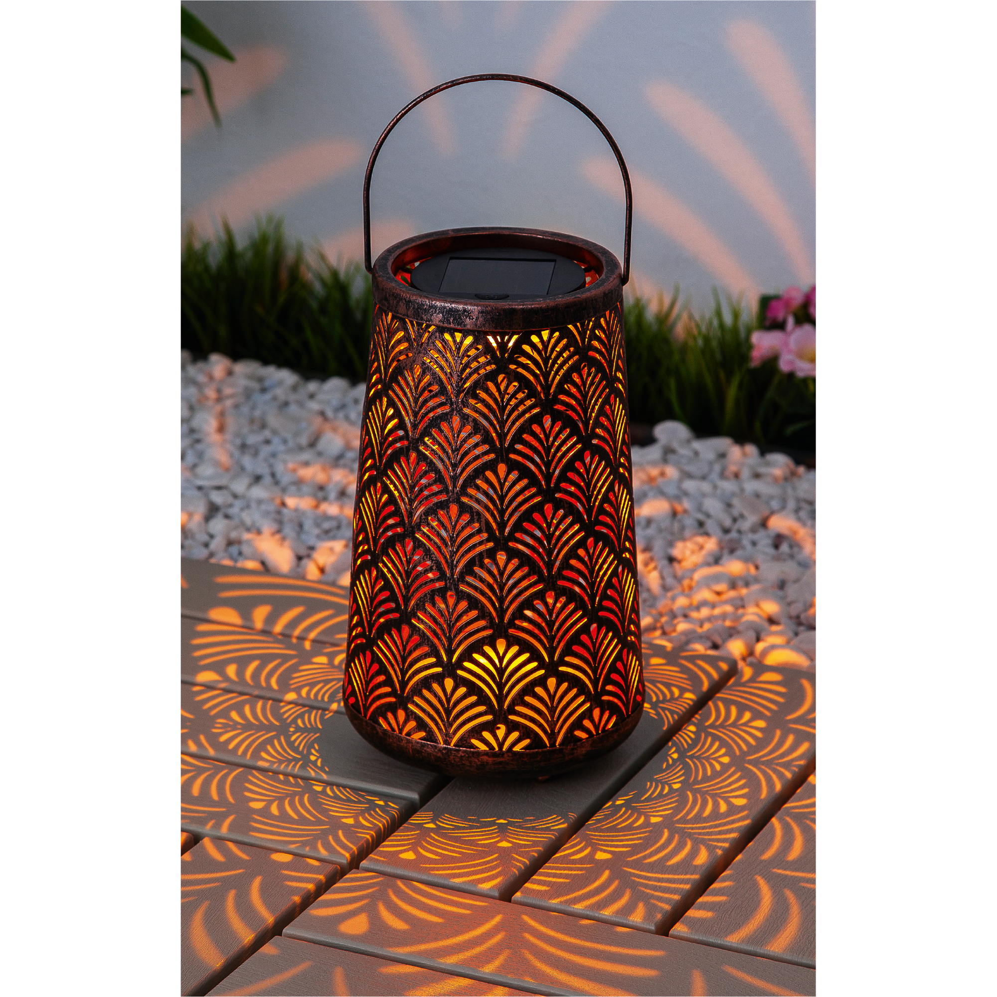 Solar Laterne kupferfarben Ø 14,7 x 24,5 cm