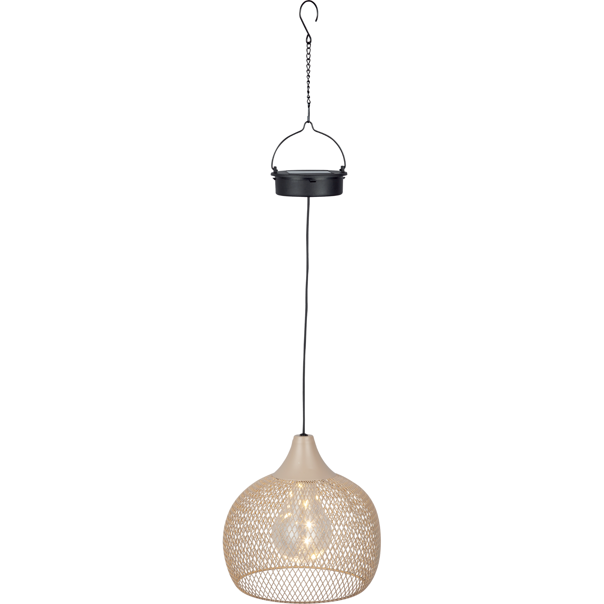 Solar Pendelleuchte Metall beige Ø 18,5 cm