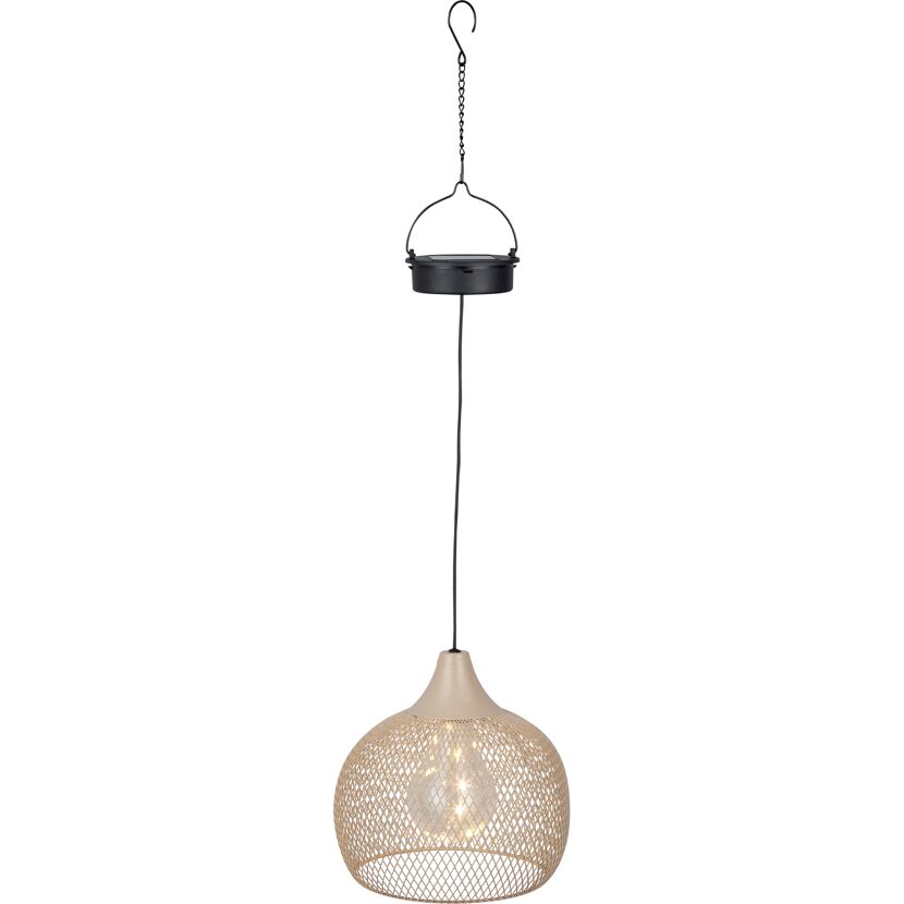 Solar Pendelleuchte Metall beige Ø 18,5 cm