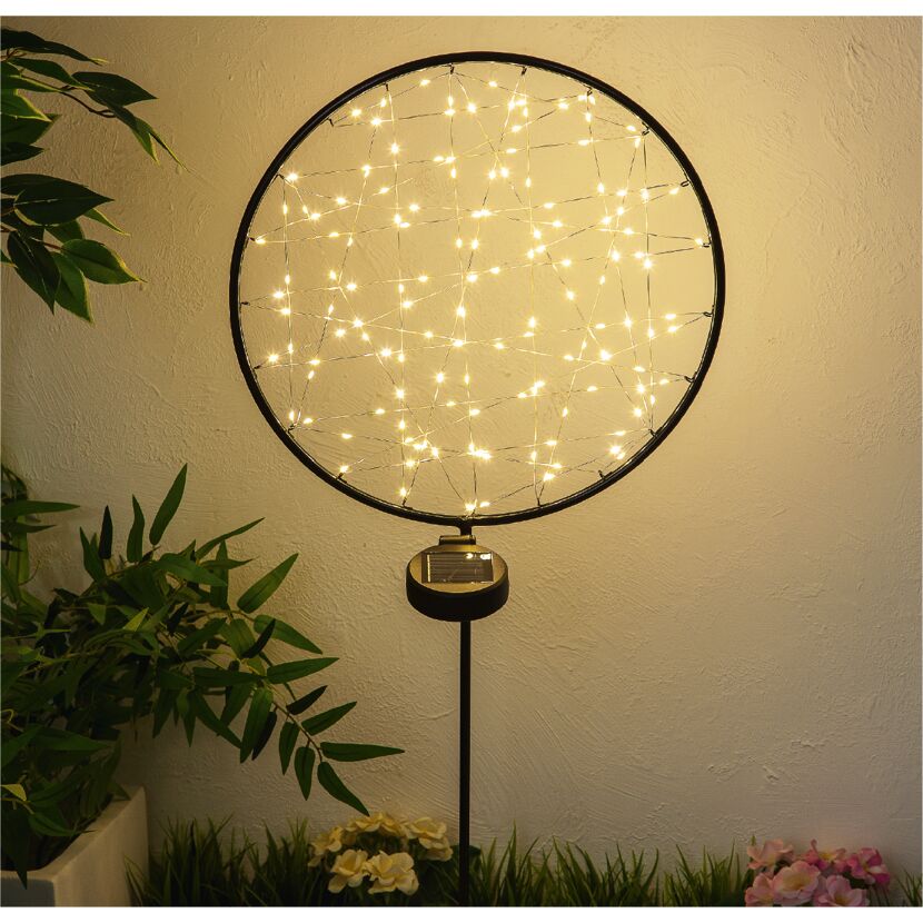 Solar Dekolicht 'Draht' schwarz Ø 35 cm