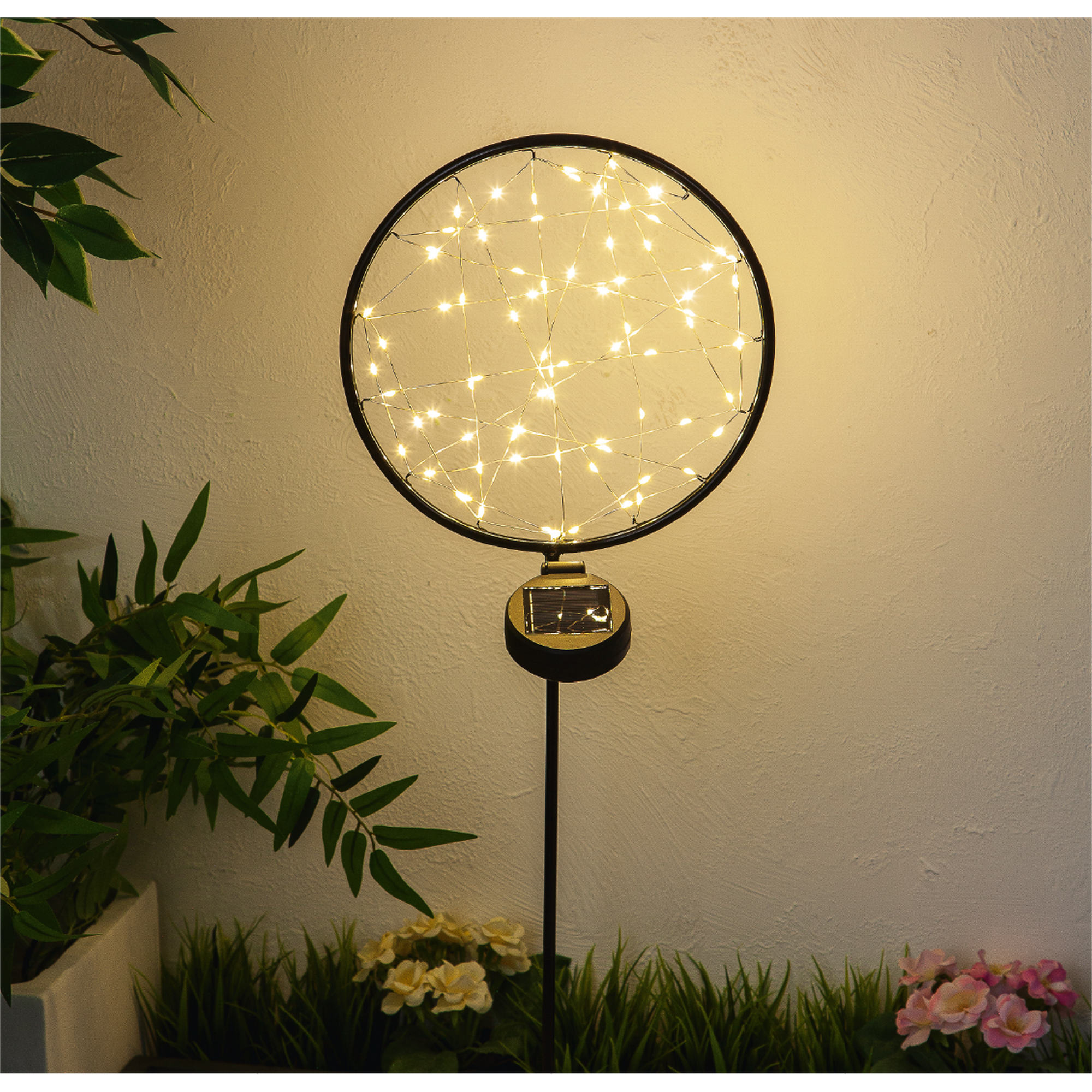 Solar Dekolicht 'Draht' schwarz Ø 25 cm