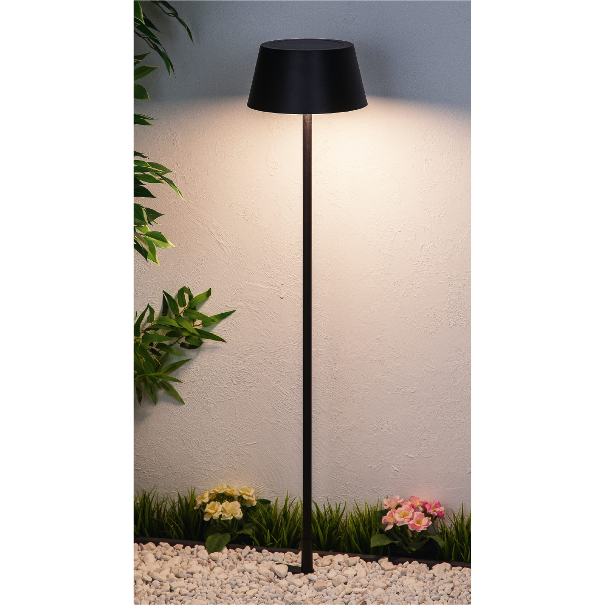 Solar Stehleuchte schwarz USB-C Ø 20 x 37/122 cm