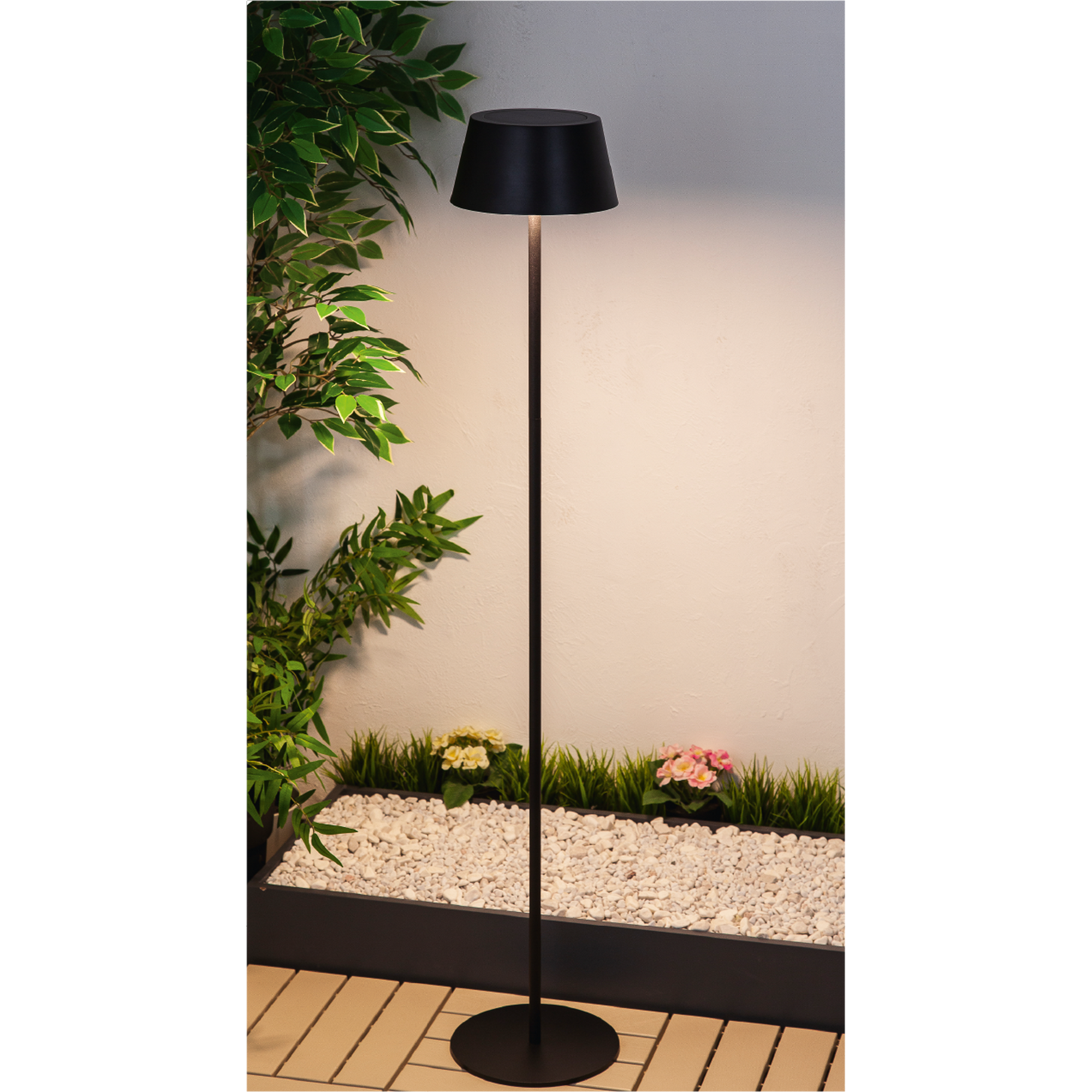 Solar Stehleuchte schwarz USB-C Ø 20 x 37/122 cm