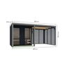 Saunahaus 'Aressa 2' anthrazit / graualuminium mit Anbaudach, Ofen 9 kW Bio externe Steuerung 492 x 231,5 x 276 cm