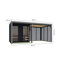 Saunahaus 'Aressa 2' anthrazit / graualuminium mit Anbaudach, Ofen 9 kW Bio externe Steuerung 492 x 231,5 x 276 cm