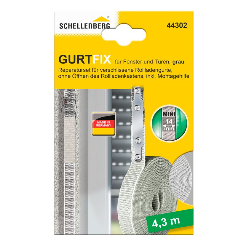 Gurtfix 'Mini' 14 cm x 4,3 m grau