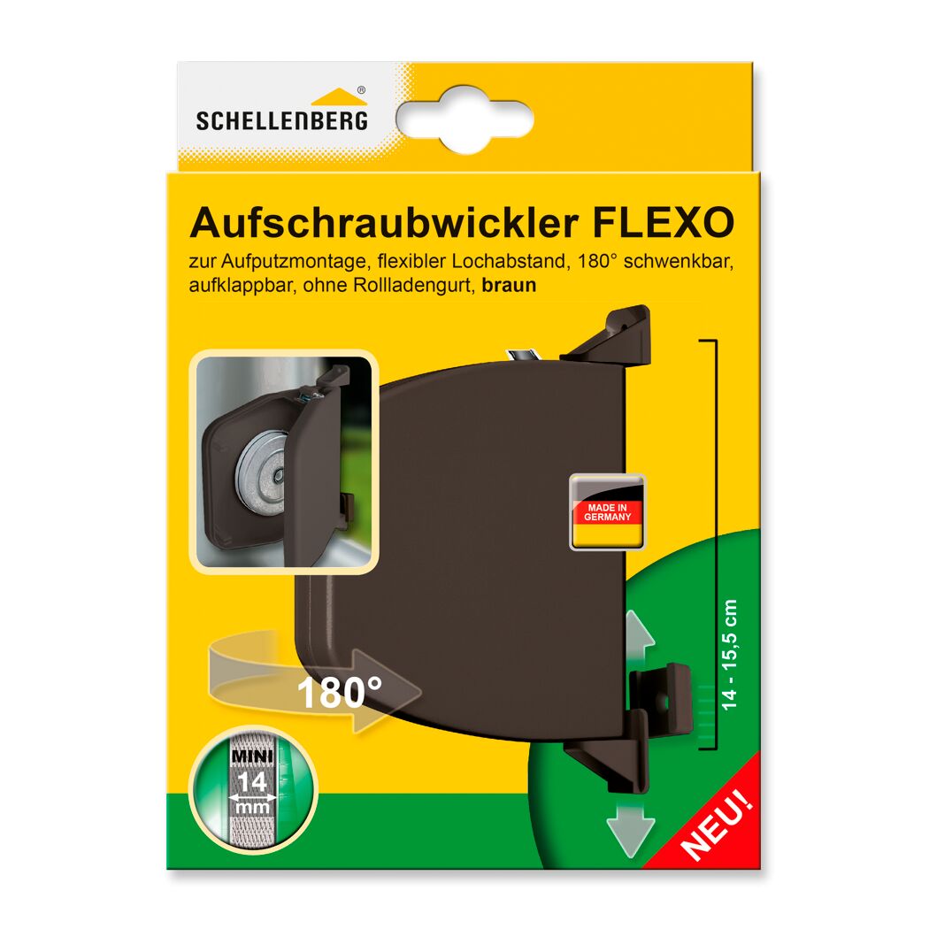 Aufschraubwickler Flexo aufklappbar 'Mini' braun