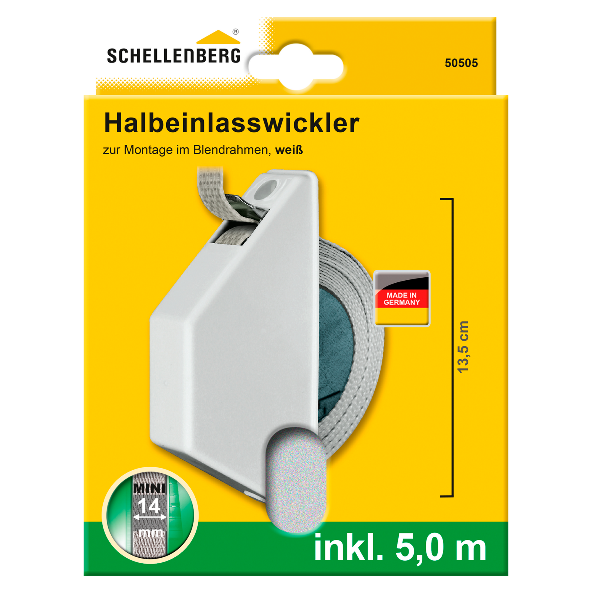 Halbeinlaßwickler 'Mini' weiß