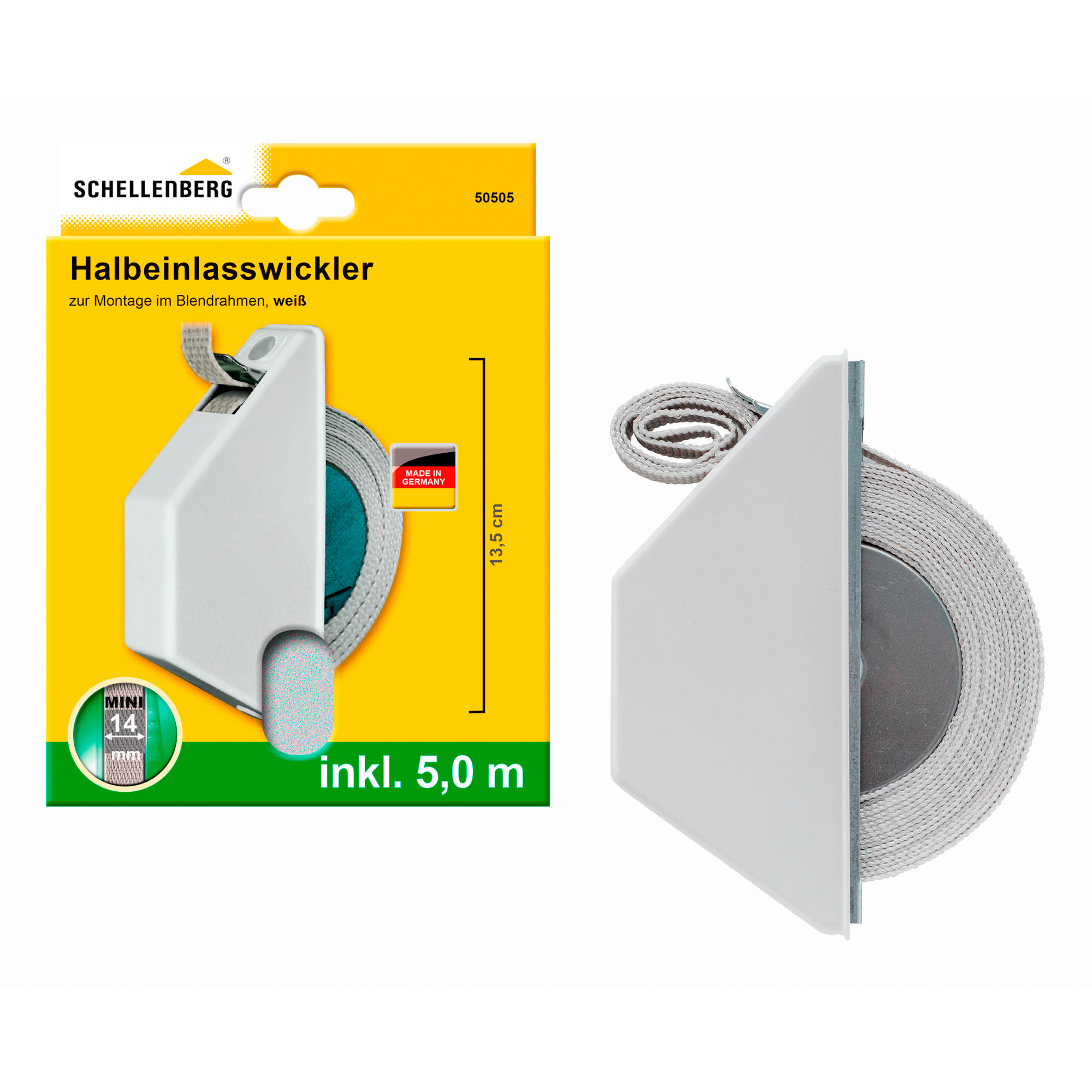 Halbeinlaßwickler 'Mini' weiß