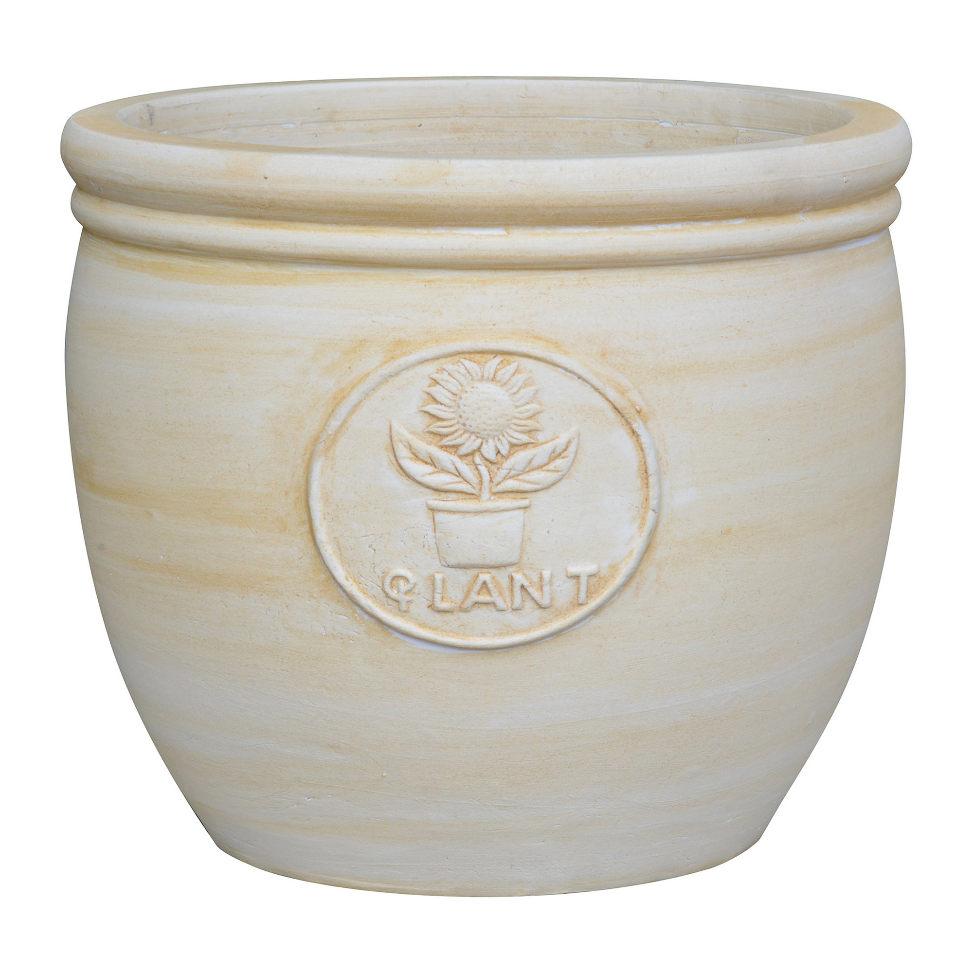 Pflanzgefäß 'Samos' creme Ø 28 x 25 cm