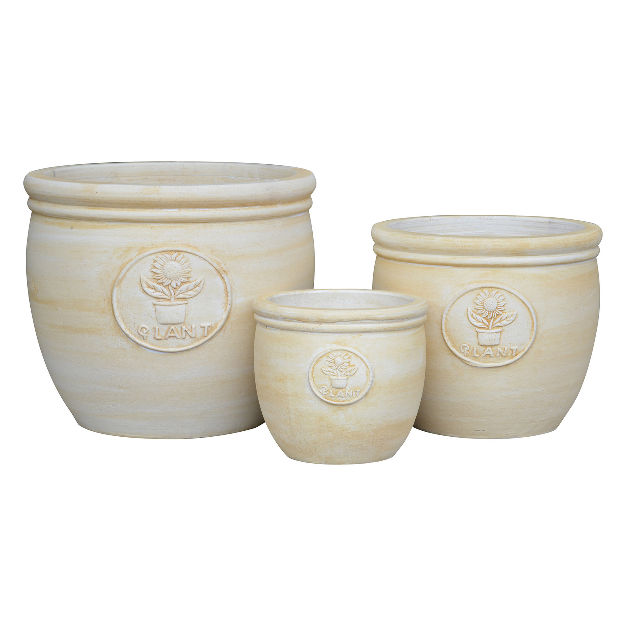 Pflanzgefäß 'Samos' creme Ø 20 x 19 cm