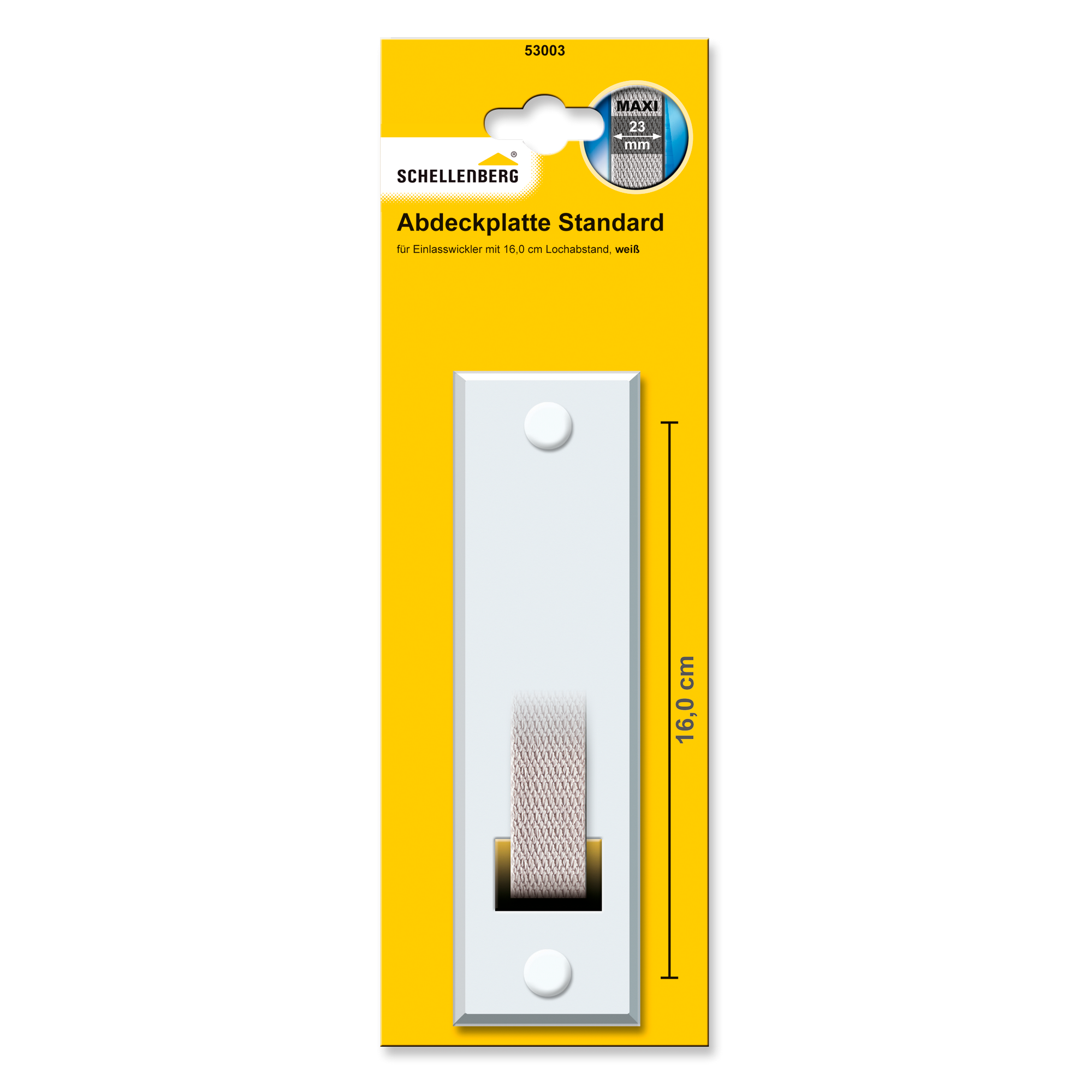 Abdeckplatte 'Standard Maxi' weiß 16 cm