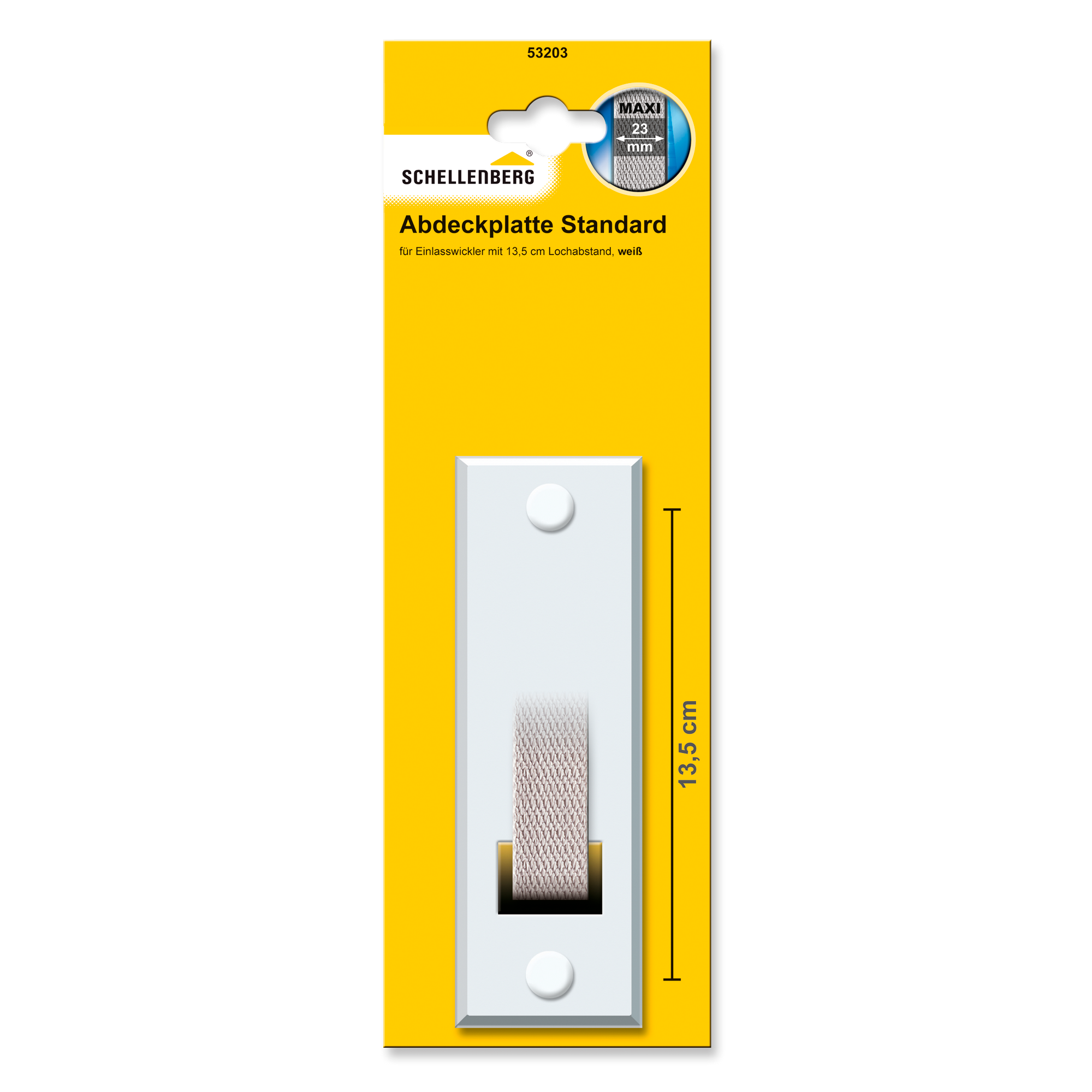 Abdeckplatte 'Standard Maxi' weiß 13,5 cm