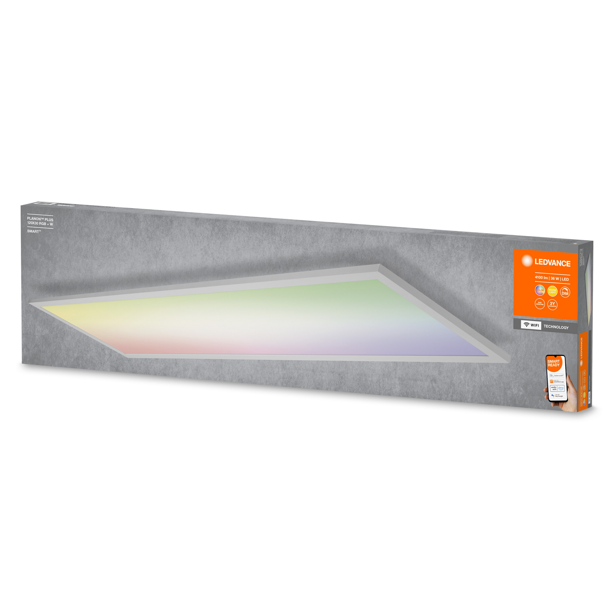 LED-Panel 'Planon Plus' weiß 120 x 30 cm 36 W 3000 lm