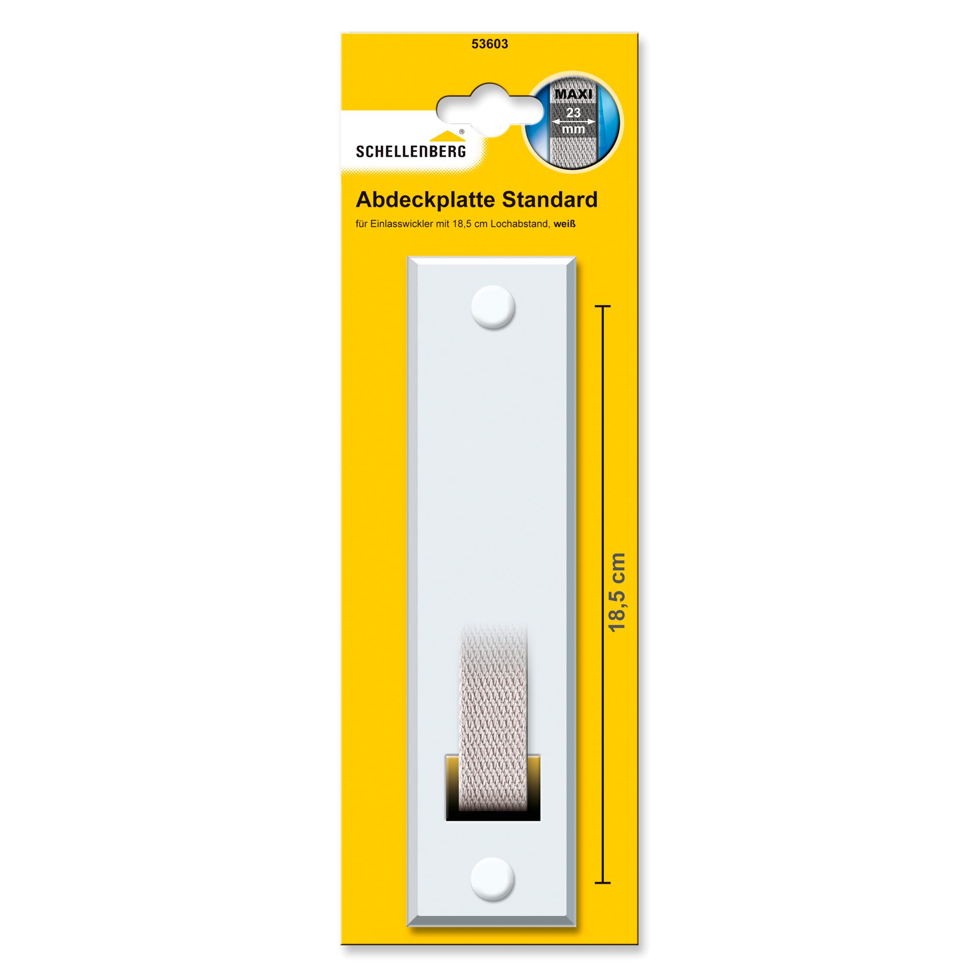 Abdeckplatte 'Standard Maxi' weiß 18,5 cm