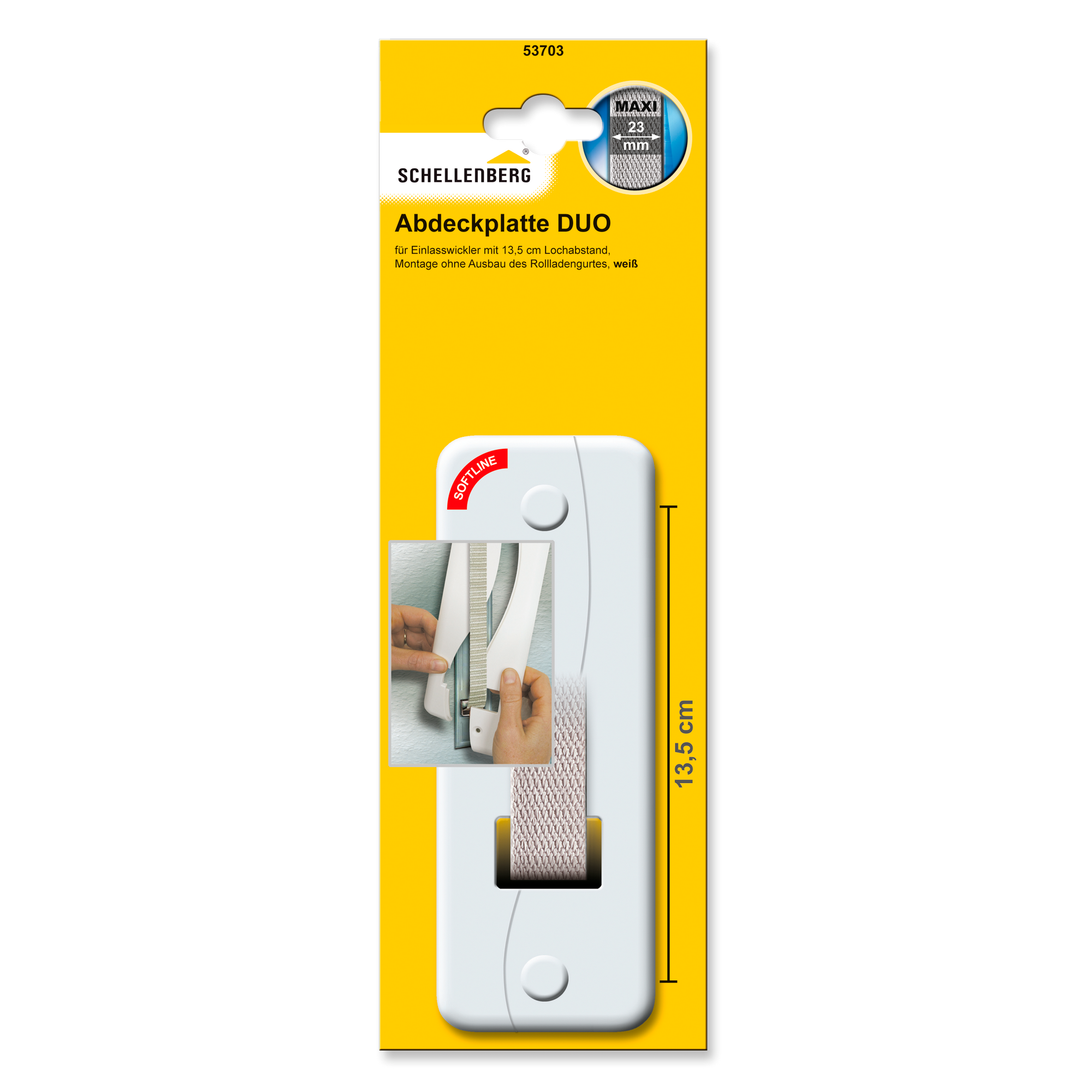 Abdeckplatte 'DUO Maxi' weiß 13,5 cm