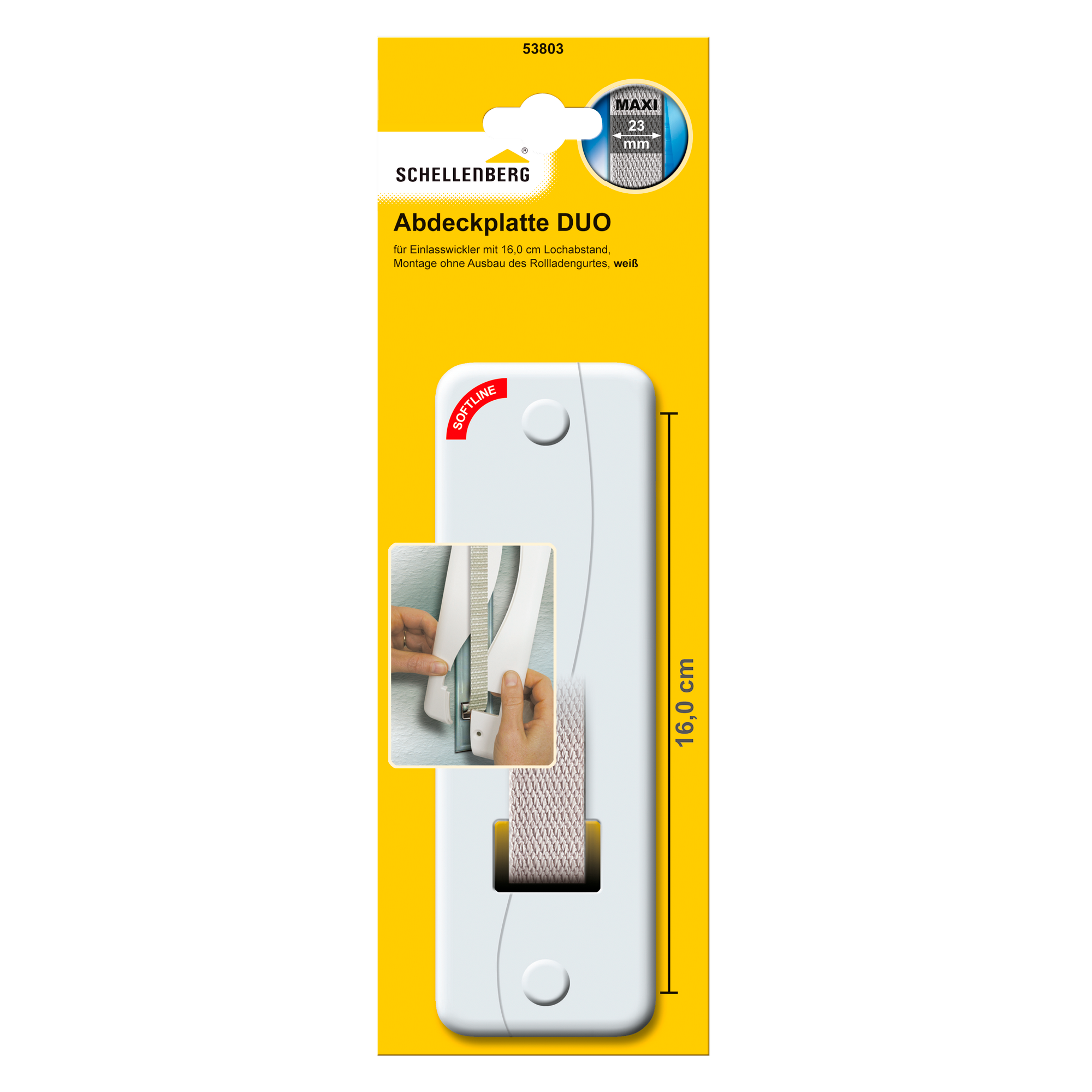 Abdeckplatte 'DUO Maxi' weiß 16 cm