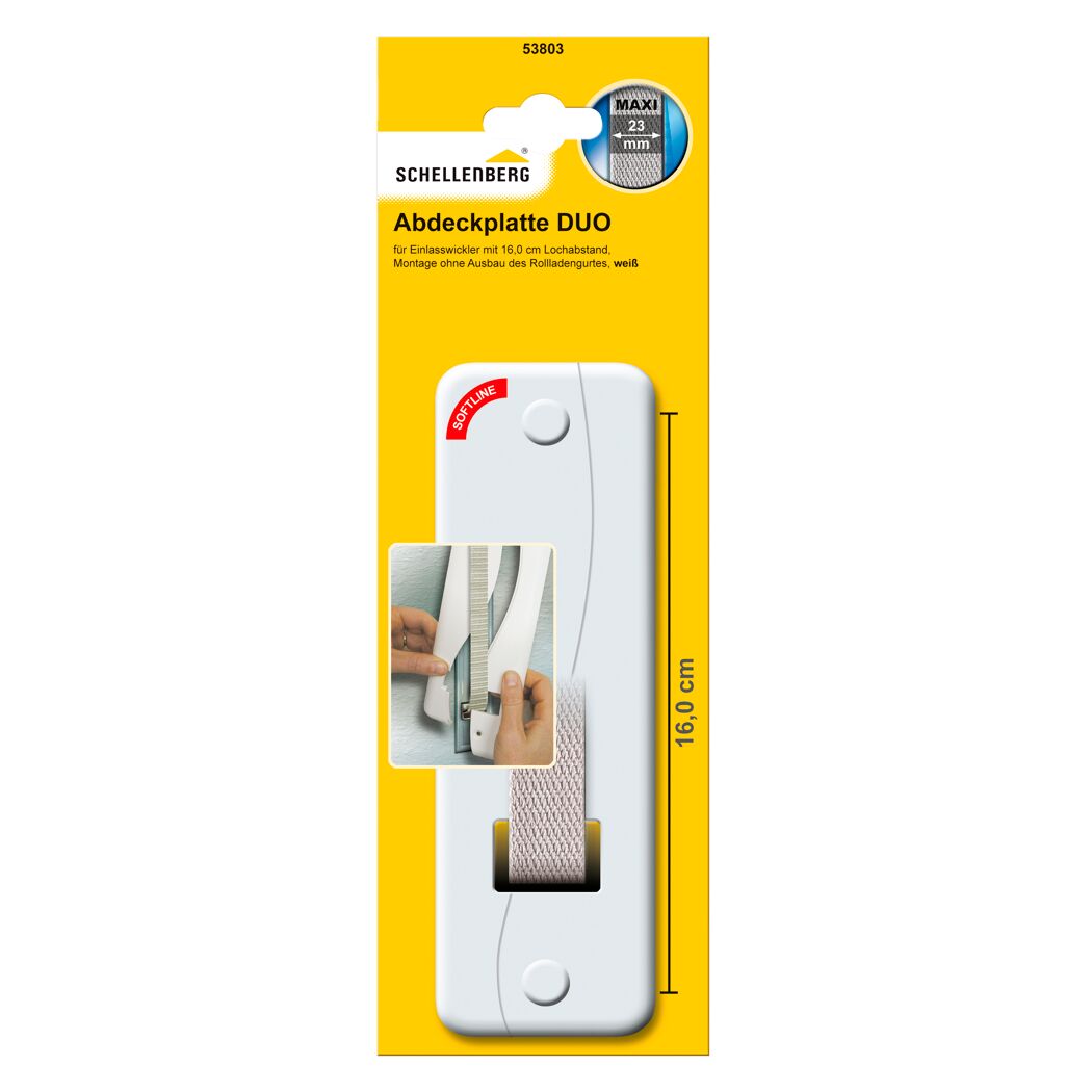 Abdeckplatte 'DUO Maxi' weiß 16 cm