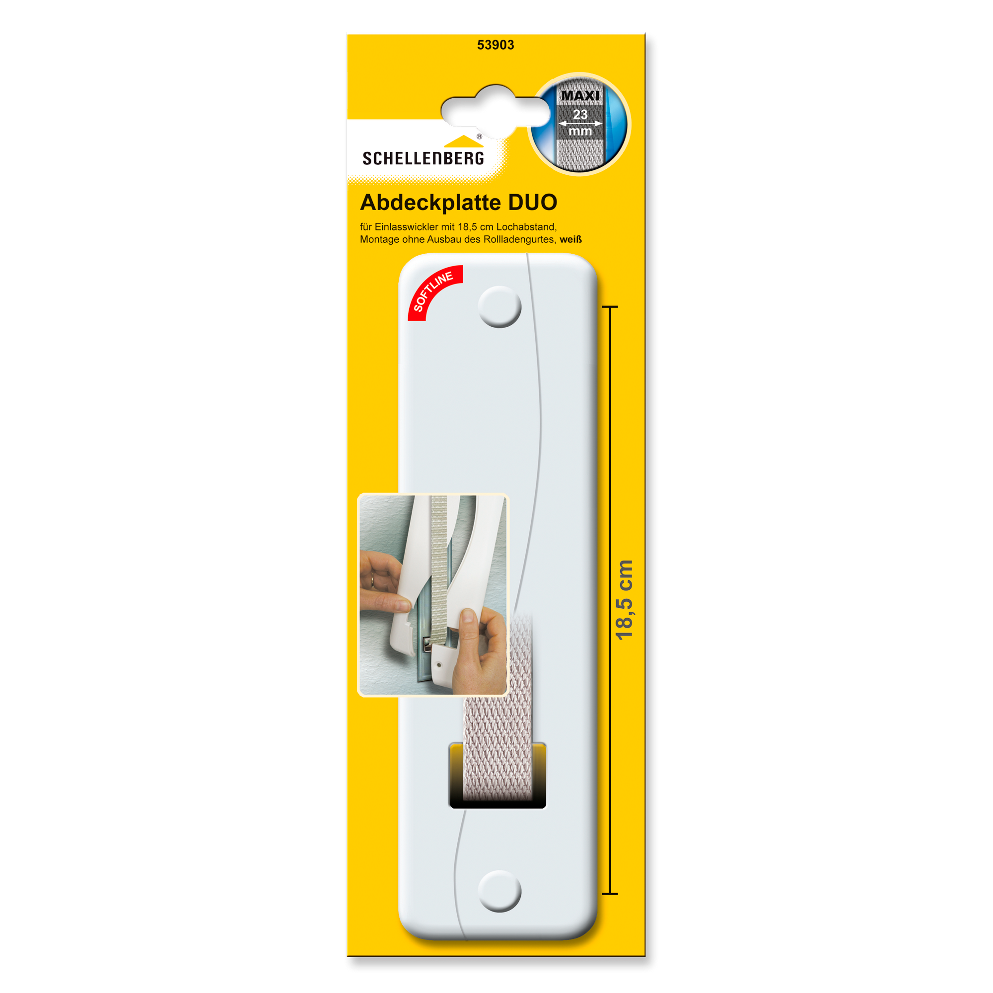 Abdeckplatte 'DUO Maxi' weiß 18,5 cm