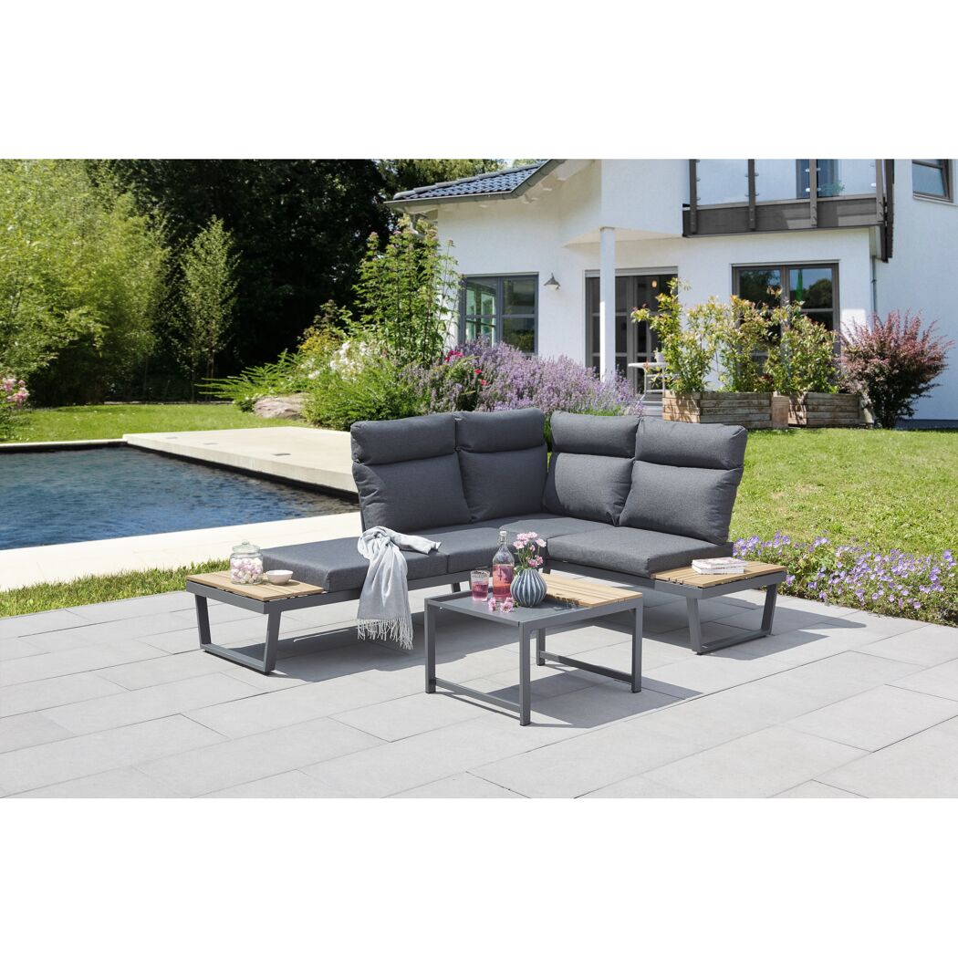 Loungemöbelset 'Allegra' für 3 Personen Aluminium/Stahl