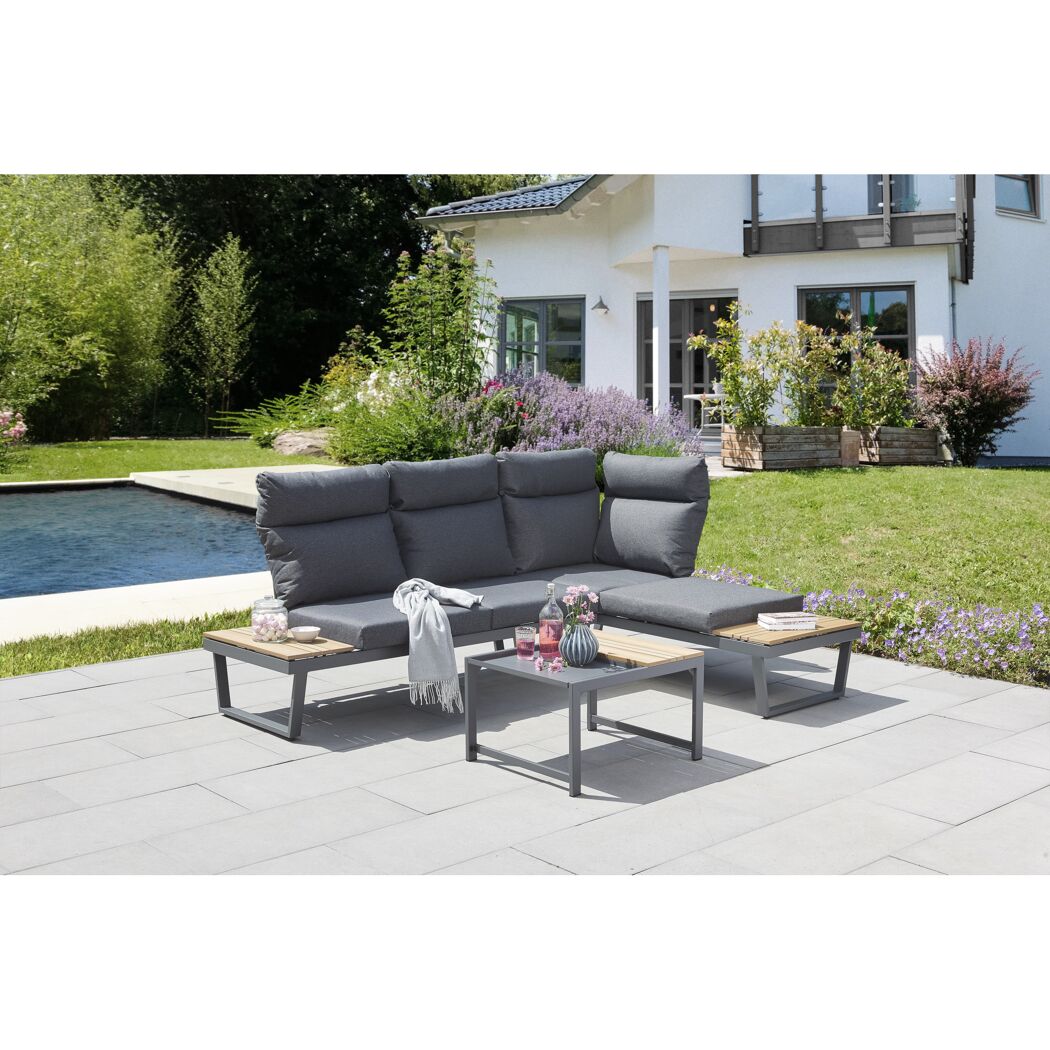 Loungemöbelset 'Allegra' für 3 Personen Aluminium/Stahl