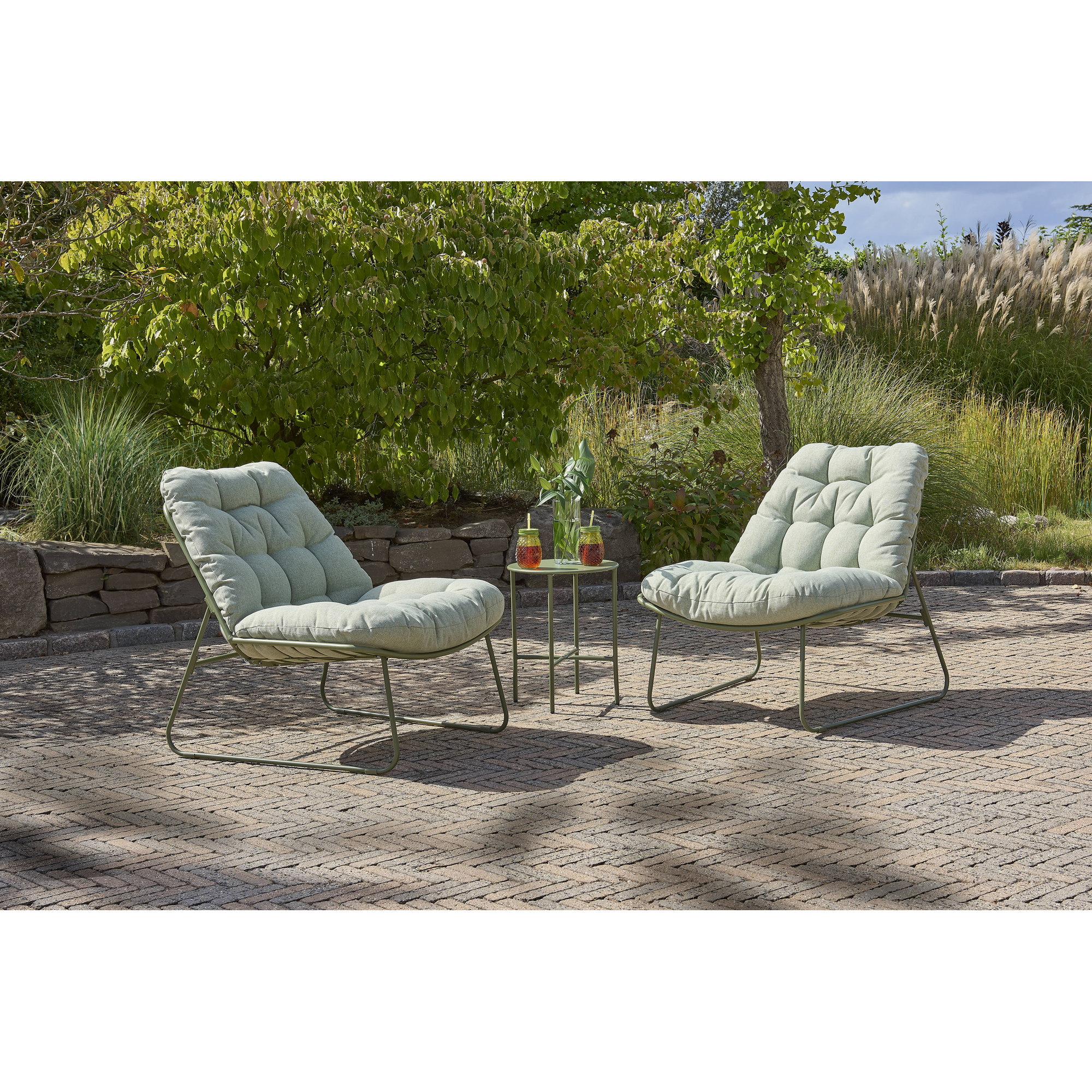 Balkonmöbel-Set 'Celina' grün 3-teilig