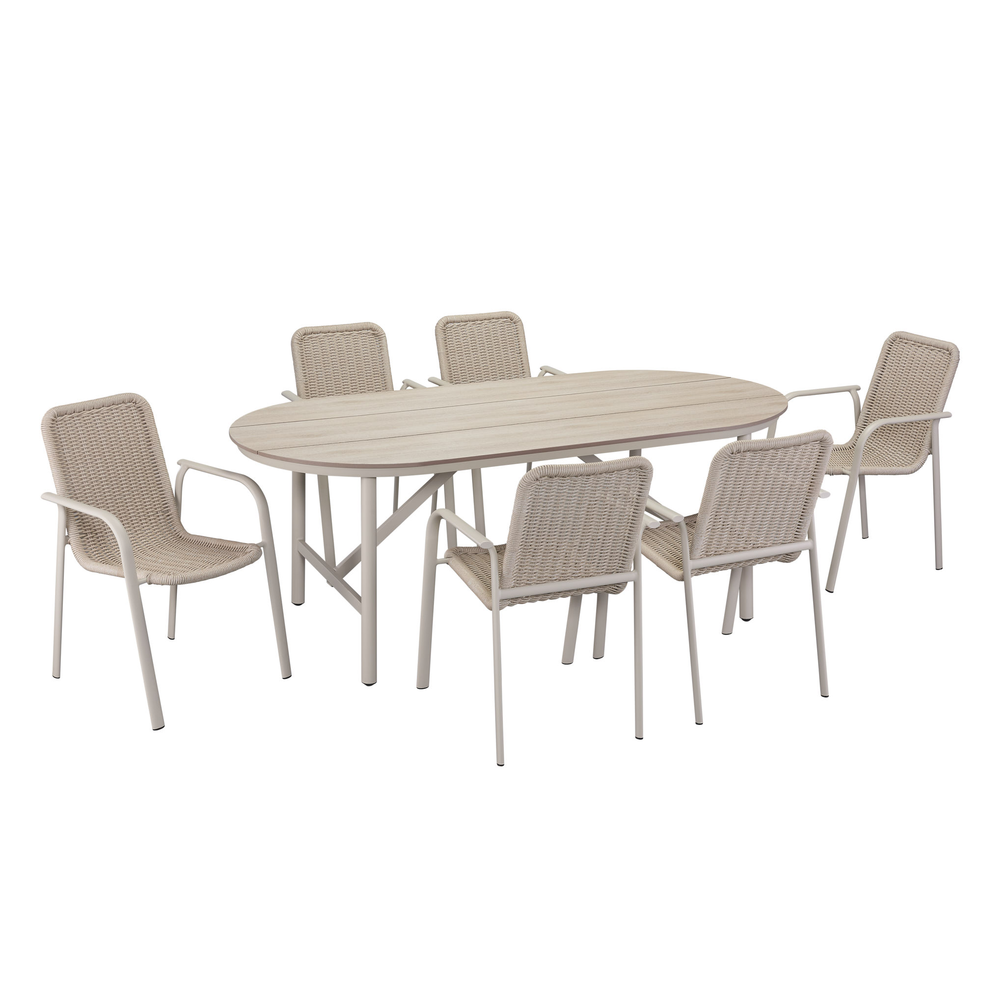 Gartenmöbel-Set 'Luna' beige 7-teilig